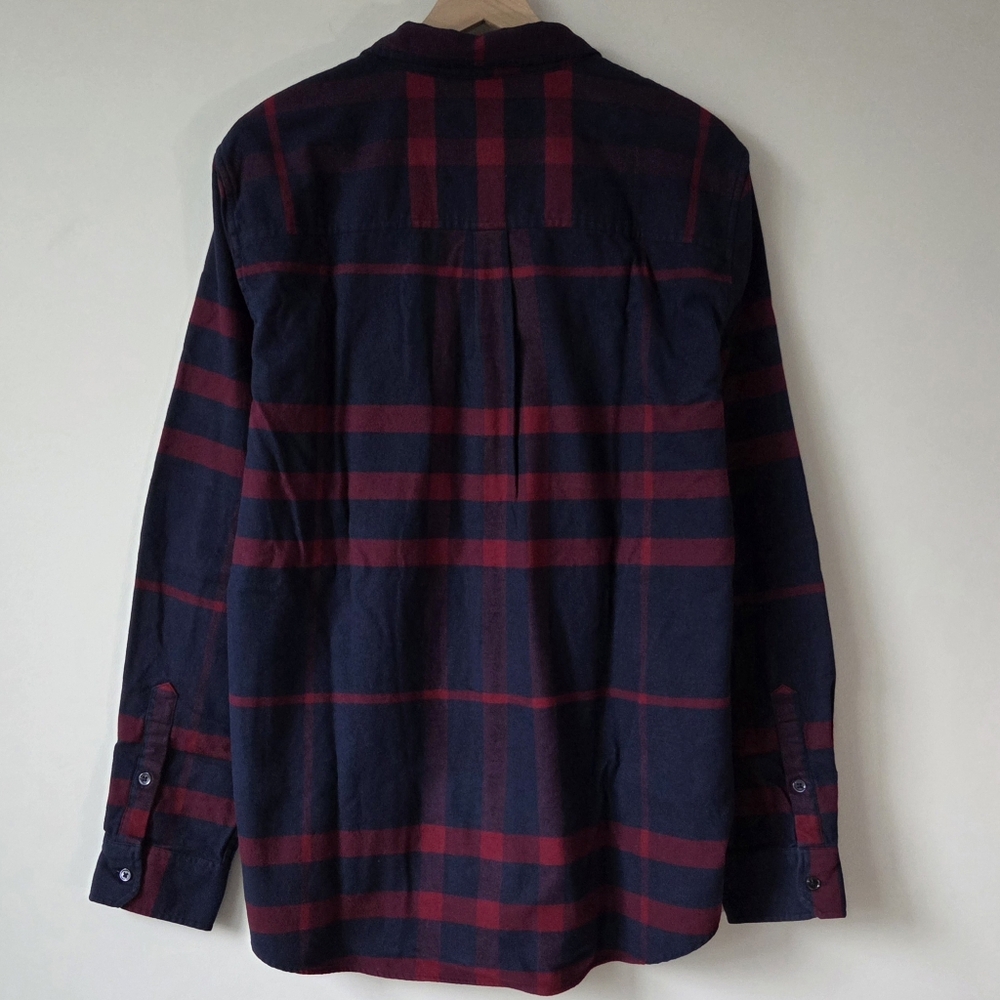 FRAME Refined Plaid Red Blue Classic Flannel Button Up Shirt Mens Size XL - Picture 4 of 10